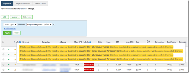 Alerts filtered by type of issue thumbnail