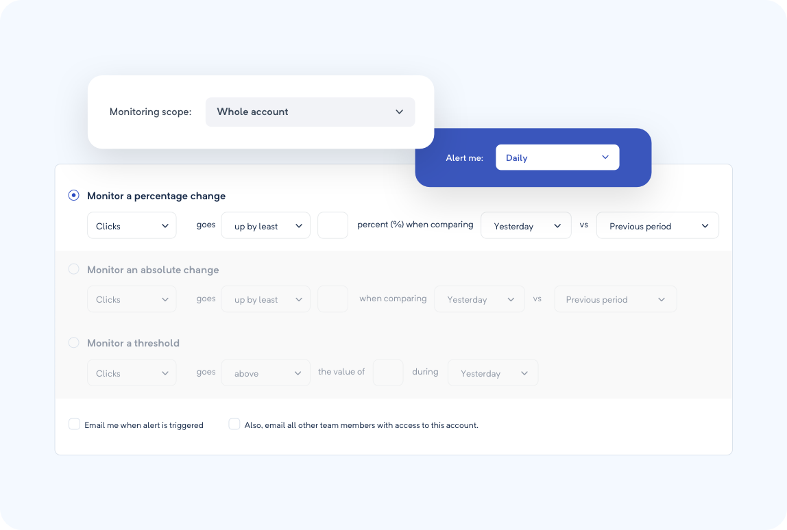Customize your alerts