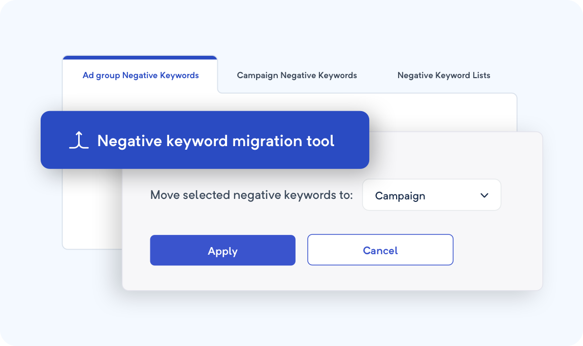 Managing negative keywords